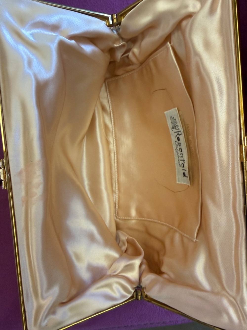 Stunning vintage Rosenfeld made in France Gold Beaded Evening Bag New Condition - Picture 10 of 10